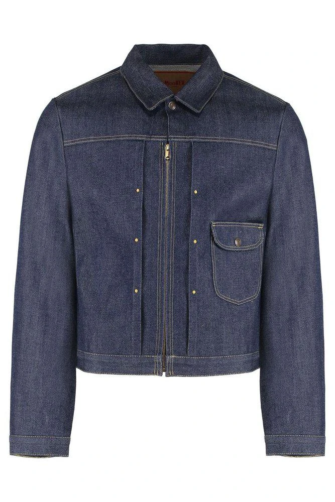 MOORER Moorer Johannes Contrast-Stitch Denim Jacket