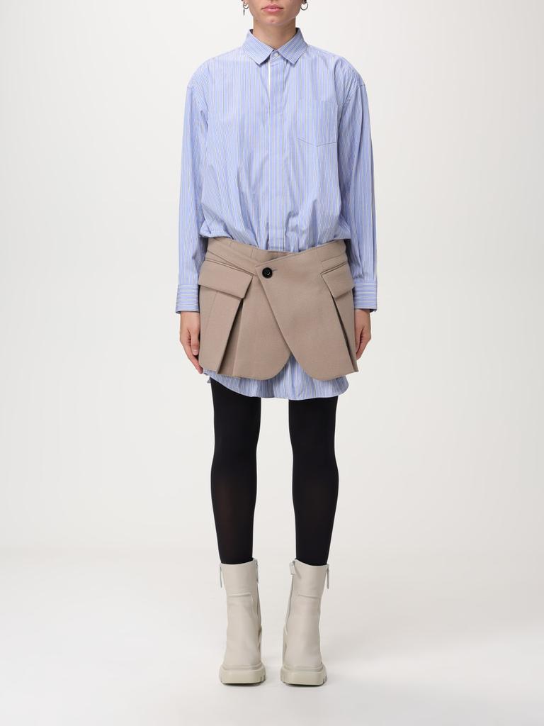 Sacai Black Matelasse Twill Mix Minidress - Dresses & Skirts