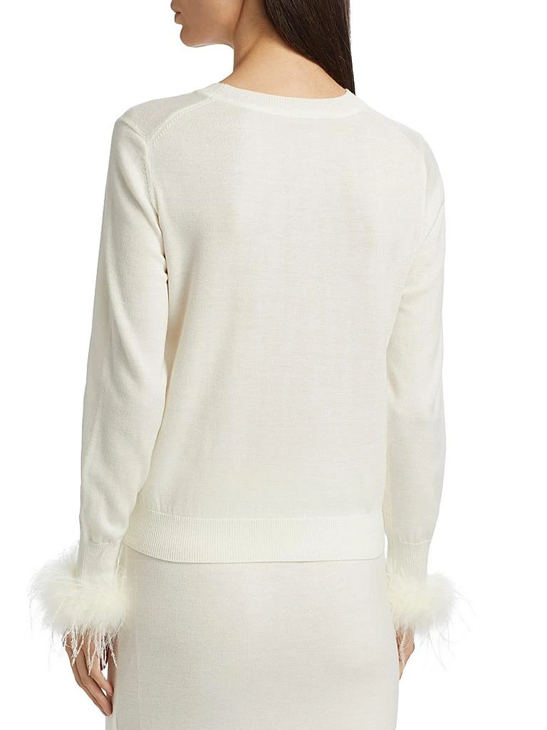 If Only Studio Tina Feather-Trim Wool Sweater 5