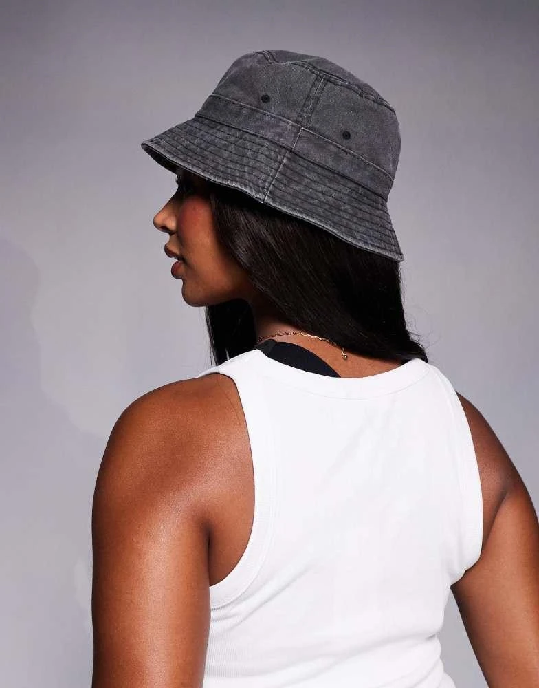 South Beach South Beach cotton bucket hat in washed black 2