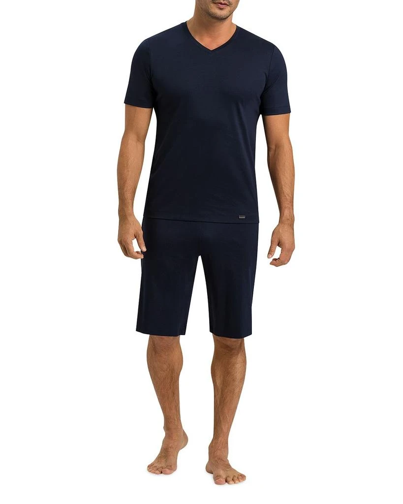 Hanro Night Selection Mercerized Cotton V Neck Pajama Tee & Pajama Shorts Set 1