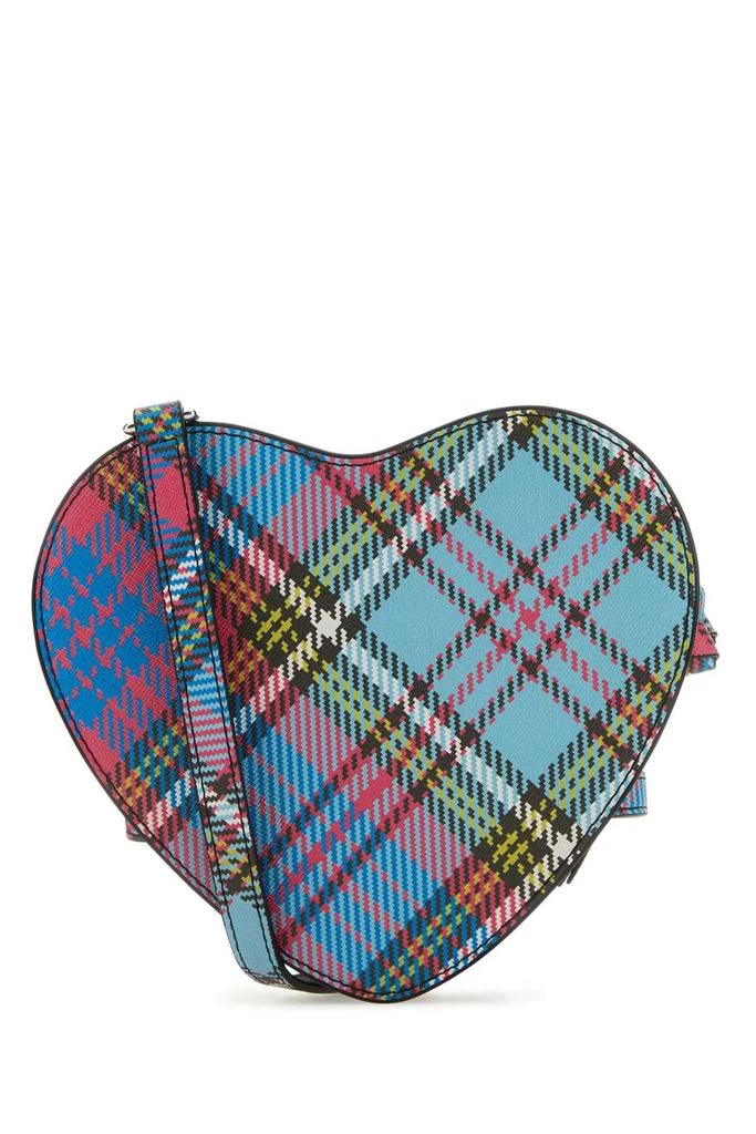 Vivienne Westwood Vivienne Westwood Orb-Plaque Heart Shaped Checked Crossbody Bag 2