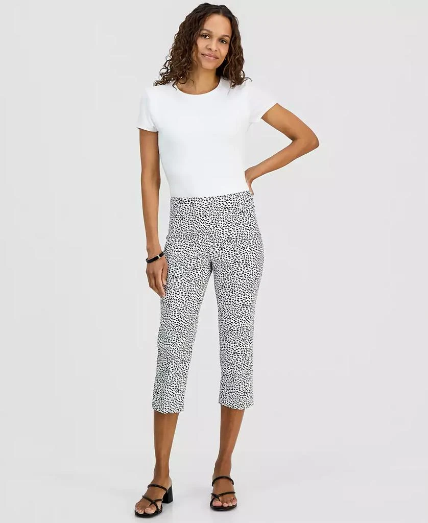 JM Collection Petite Simple Marks Printed Rivet Capri Pants, Macy
s Exclusive