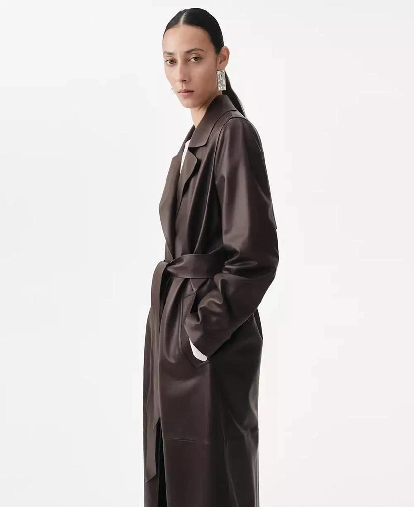 Mango Women's Leather Belt Trench Coat 6