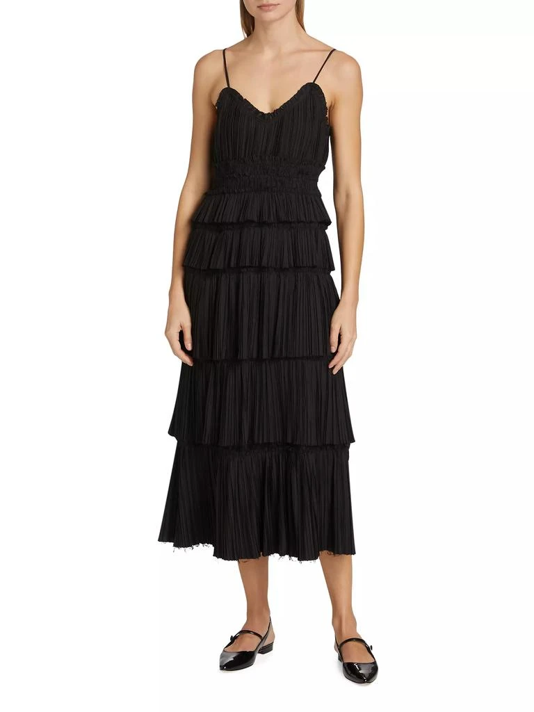 Sea Plissé Ruffled Midi-Dress 3