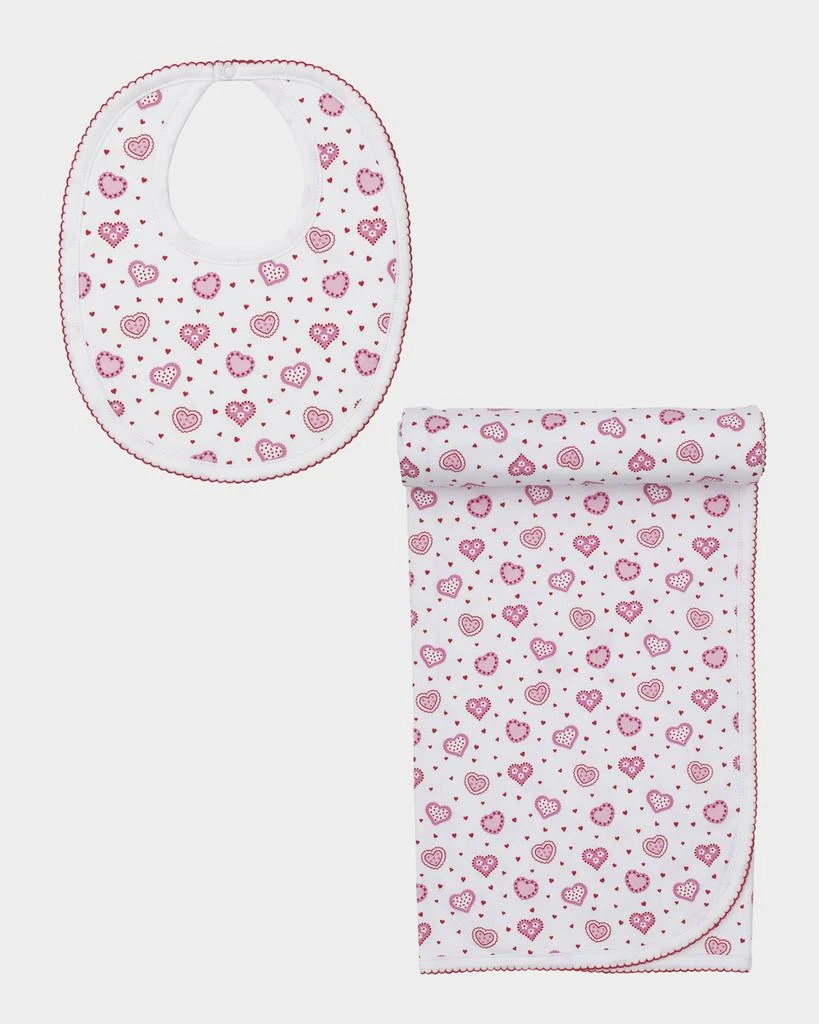 Kissy Kissy Heartfelt Hearts Blanket and Bib Set 1