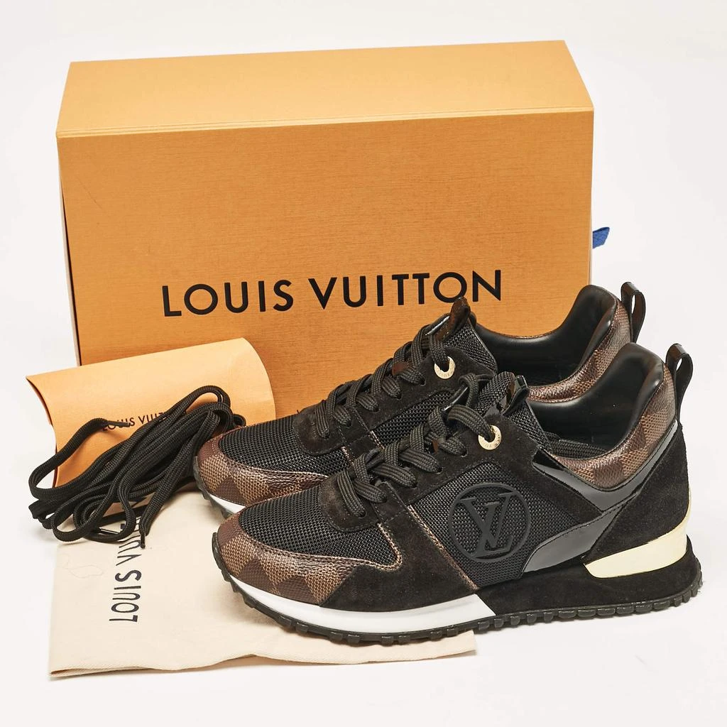 Louis Vuitton Louis Vuitton Black/Brown Mesh and Damier Ebene Canvas Run Away Sneakers Size 37 9