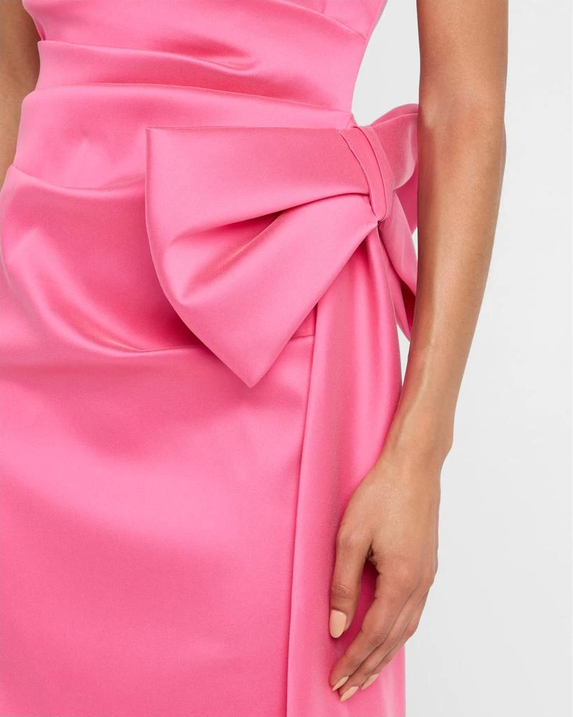 Teri Jon Strapless Draped Bow Mikado Column Gown 6