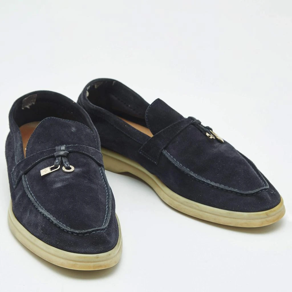 Loro Piana Loro Piana Navy Blue Suede Summer Charms Walk Loafers Size 39.5 5
