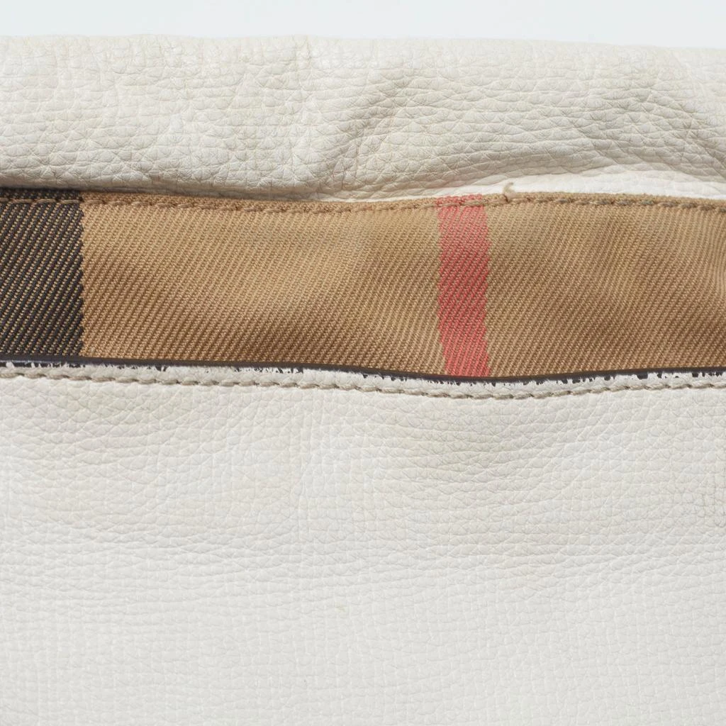 Burberry Burberry White/Beige Leather and House Check Canvas Little Crush Crossbody Bag 8