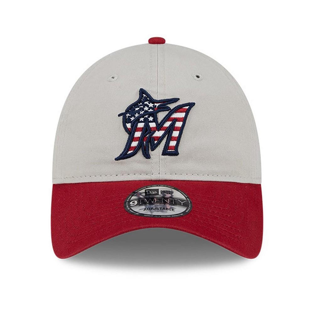 New Era Men's Red Miami Marlins 2024 Fourth of July 9TWENTY Adjustable Hat