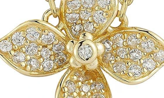 Sphera Milano CZ Pavé Flower Pendant Necklace 2