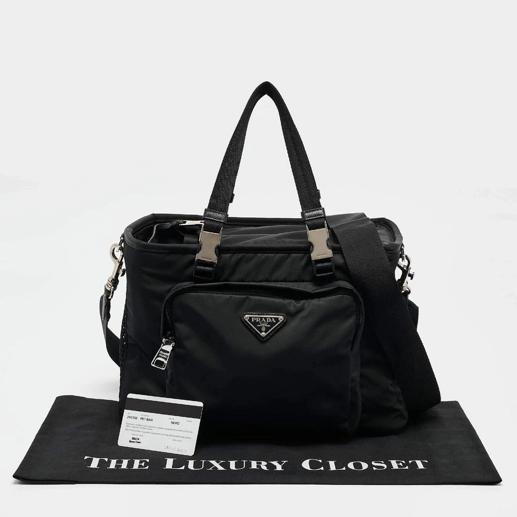 Prada Prada Black Re-Nylon and Leather Pet Bag 11