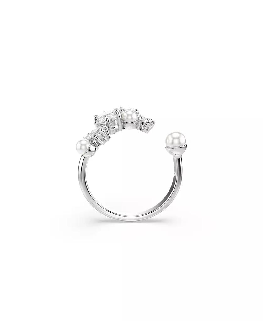 Swarovski Crystal Cultivated Pearl Round Cuts Statement Ring