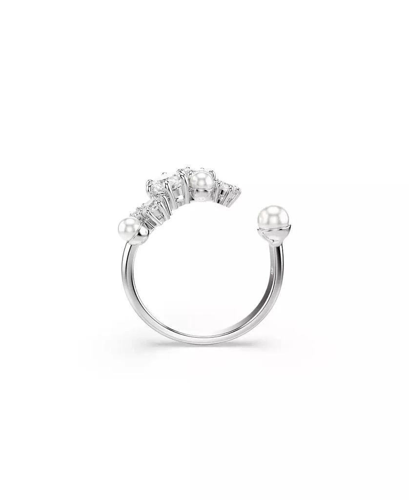Swarovski Crystal Cultivated Pearl Round Cuts Statement Ring 2
