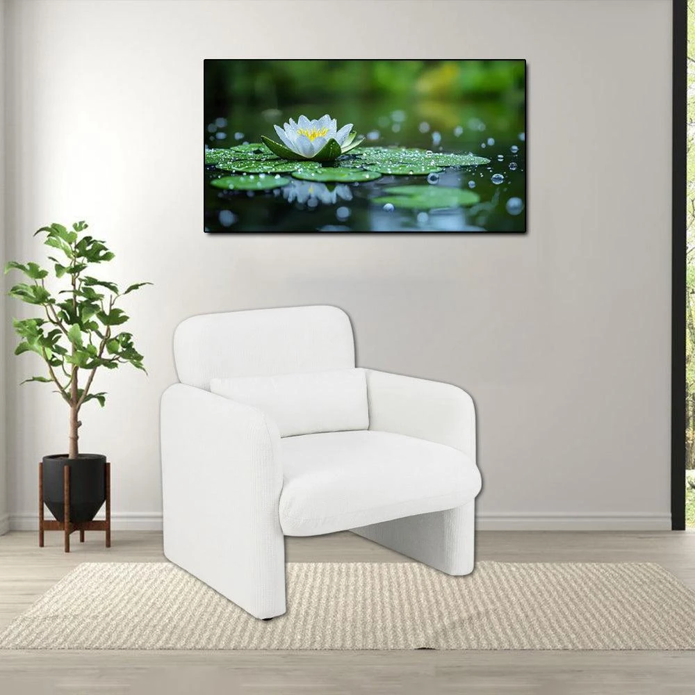 Hivvago Contemporary Chenille Fabric Accent Chair with Detachable Lumbar Cushion