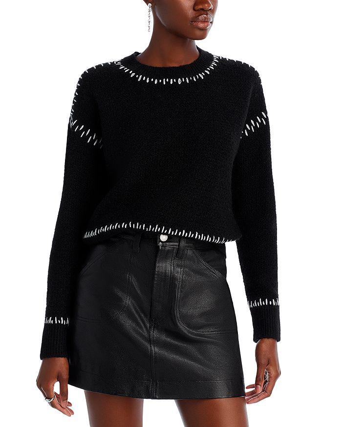 AQUA Contrast Stitch Sweater - Exclusive