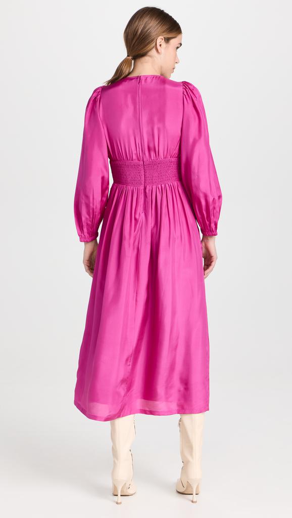 Sea Fabiola Solid Habotai  V-Neck Dress