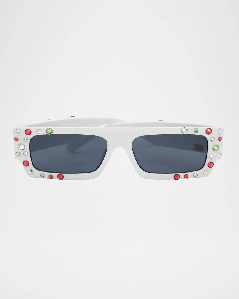 Bari Lynn Girl's Rhinestone Cherry Rectangular Sunglasses 1