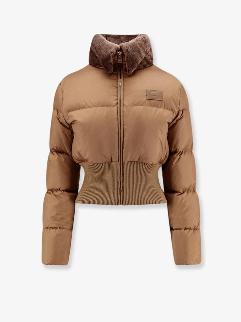 Fendi Technical fabric and shearling down jacket 1