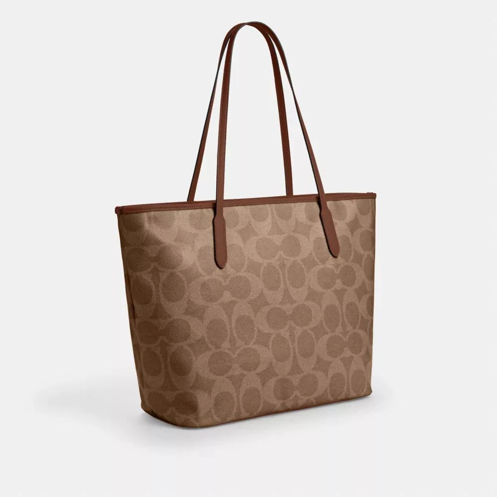Coach Large City Tote Bag In Maxi Signature Canvas 3