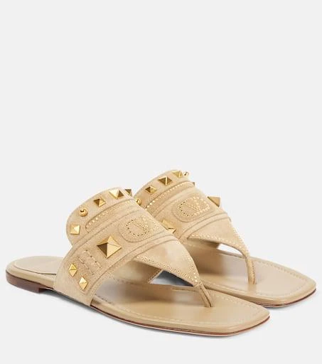 Valentino Plaster Caster suede thong sandals 1