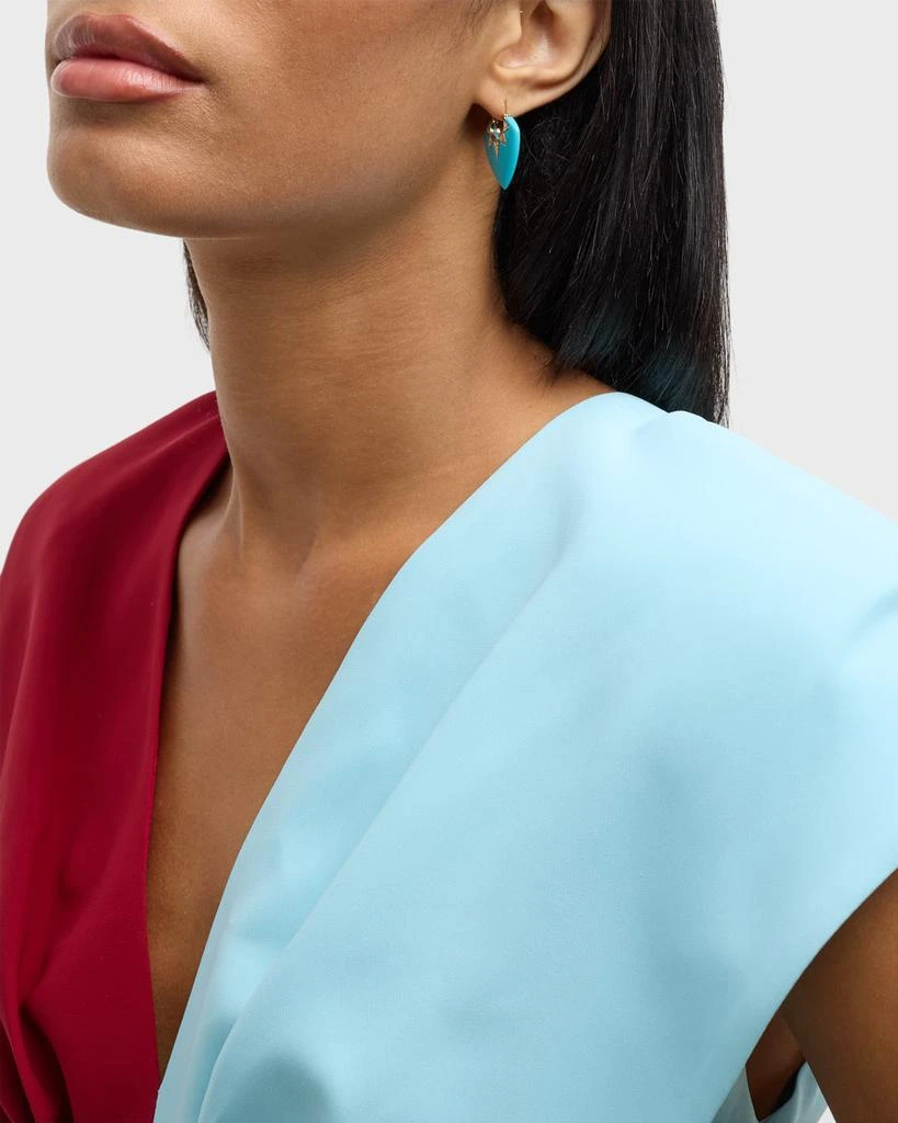 Sorellina 18K Yellow Gold Earrings with Turquoise and GH-SI Diamonds. 25x20mm 5