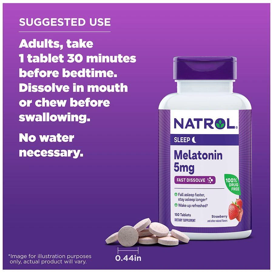 Natrol Melatonin 5mg Fast Dissolve Extra Strength Tablets Strawberry 7