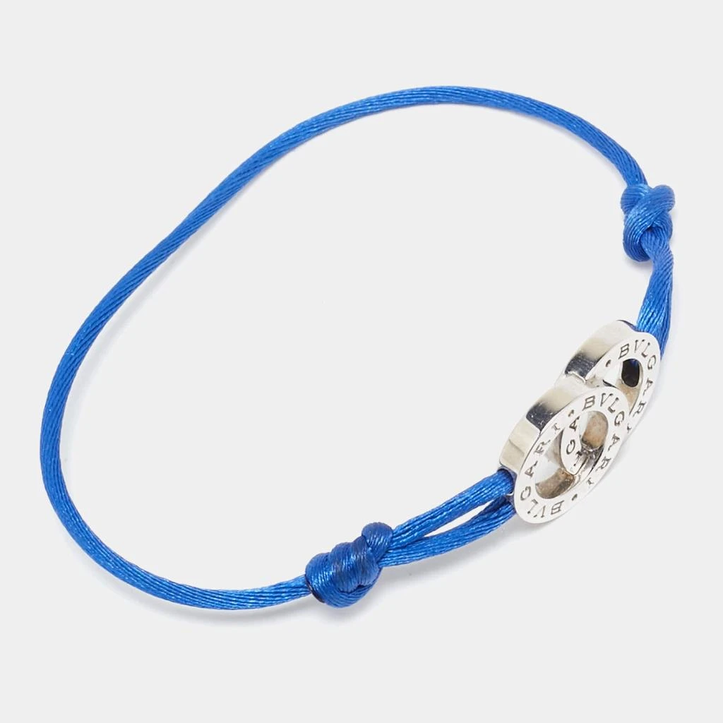 BVLGARI Bvlgari Circles Sterling Silver Blue Adjustrable Cord Bracelet 2
