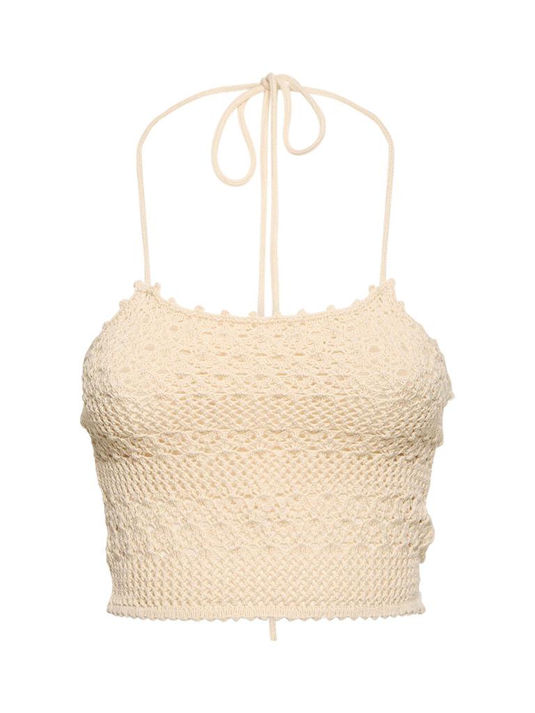 REFORMATION Grayson Open Knit Halter Neck Top