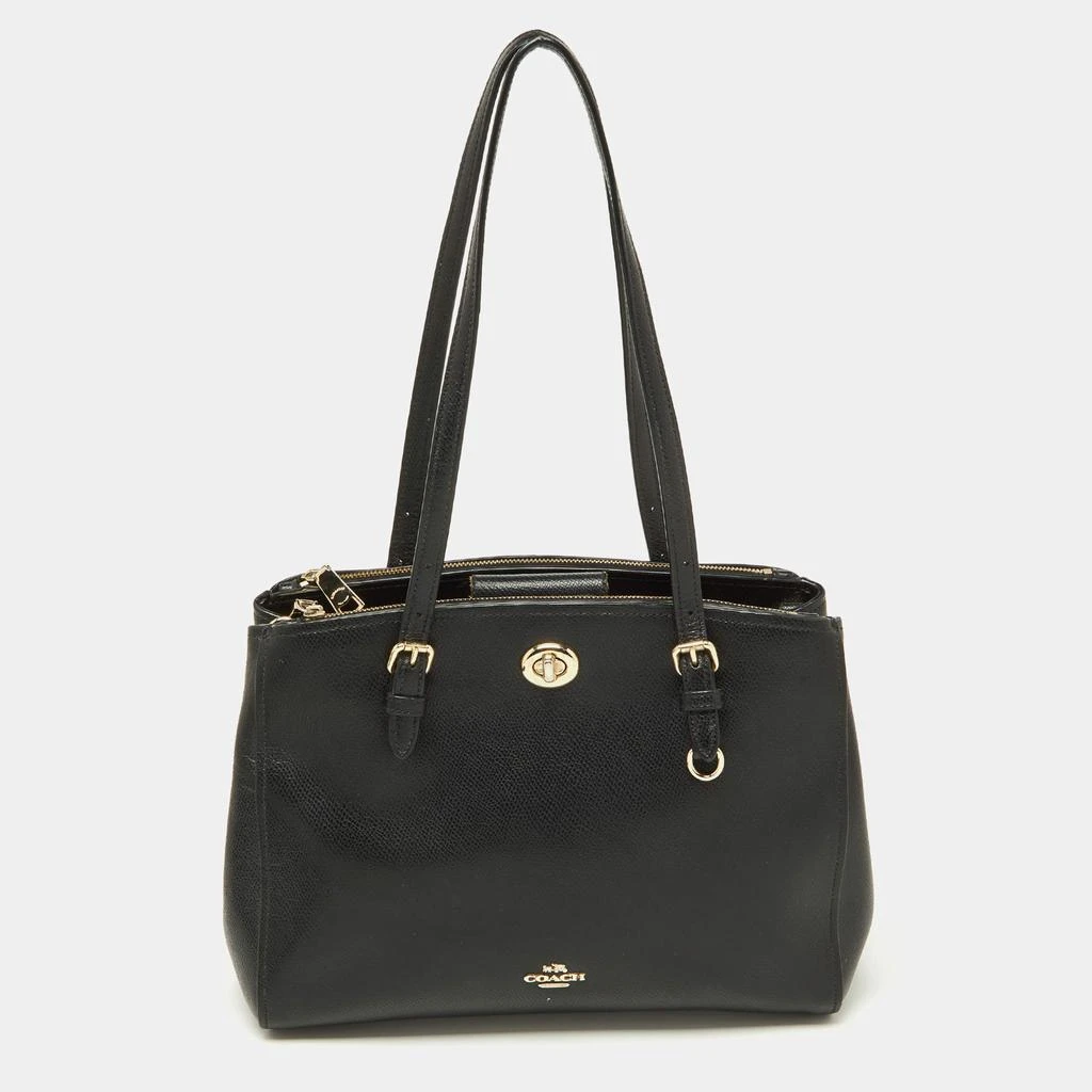 Coach Coach Black Leather Turnlock Carryall 29 Satchel 1