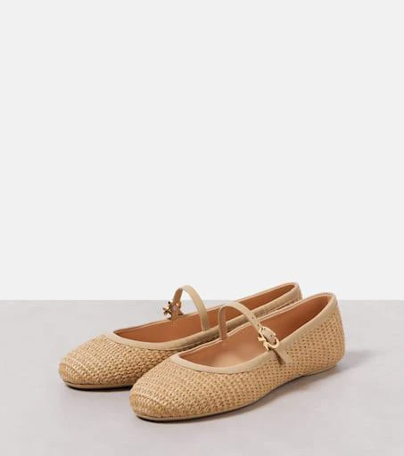 Gianvito Rossi Carla leather-trimmed ballet flats 4