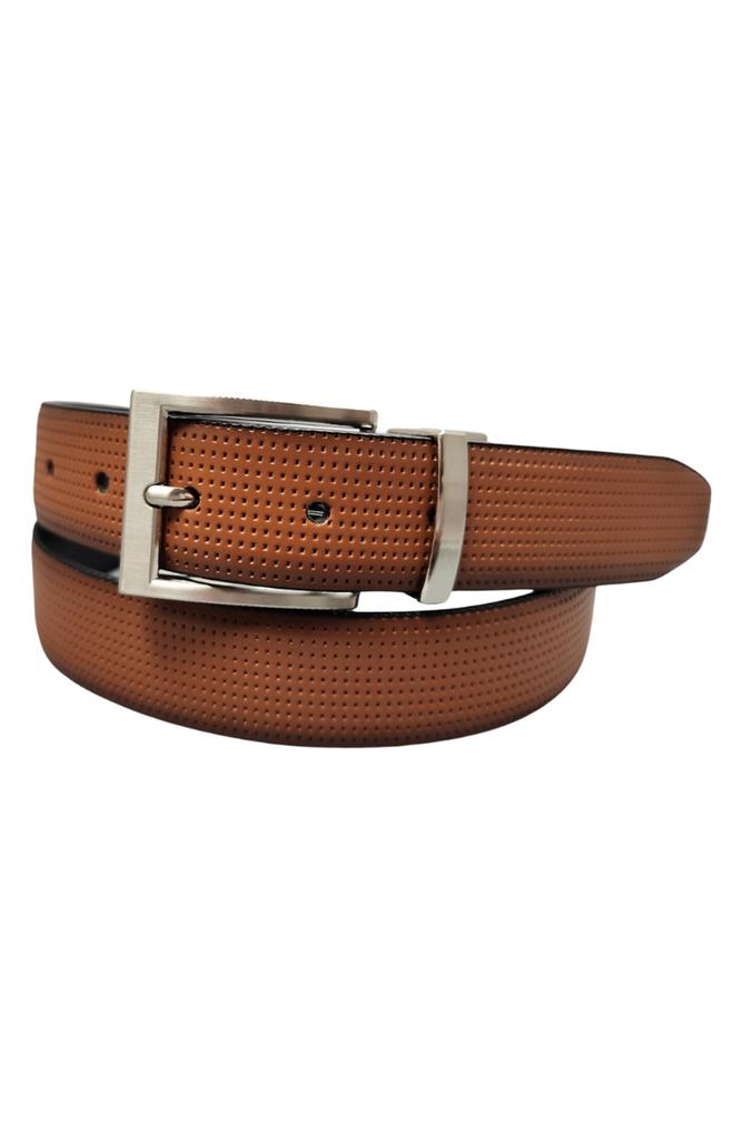 Bosca Reversible Pindot Leather Belt