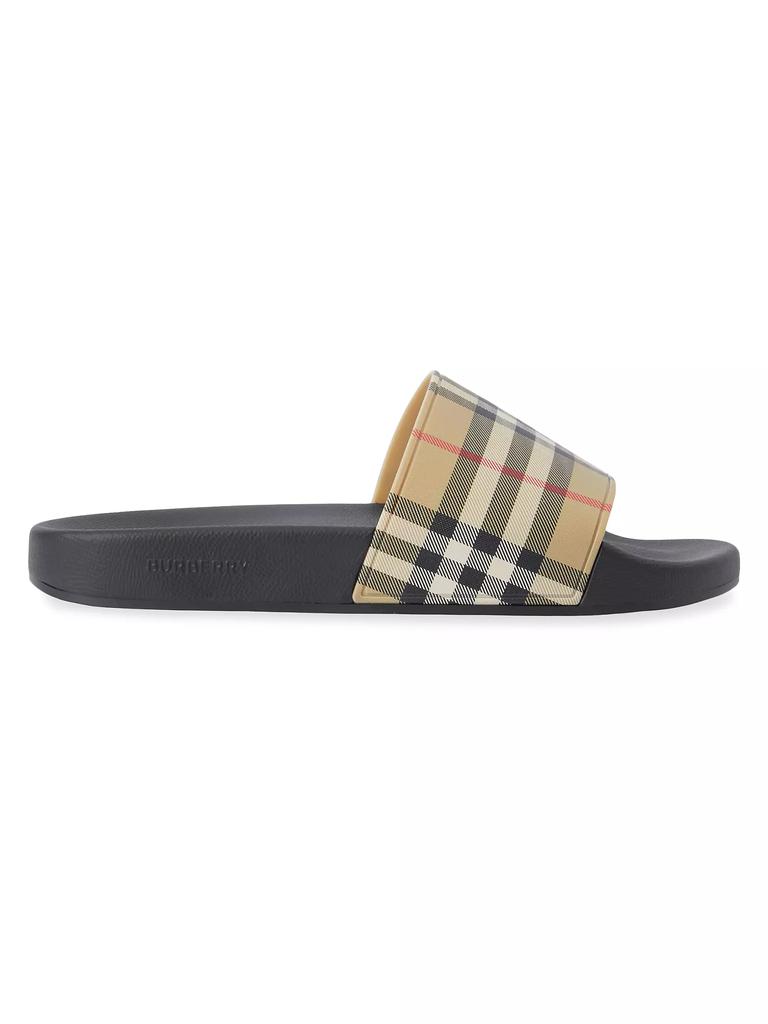 Burberry Furley Plaid Slide Sandals