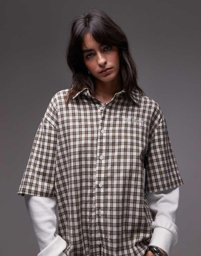 House Of Sunny House of Sunny double layered check shirt in multi