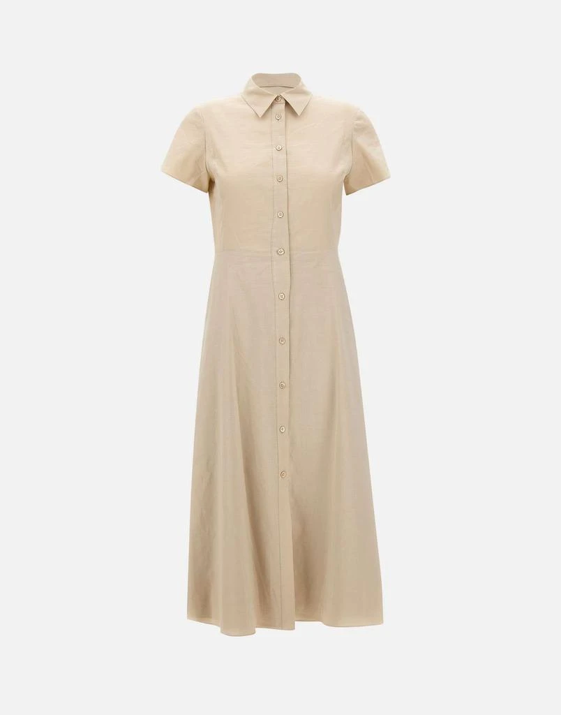 Theory "Good crunch" linen and viscose dress 1