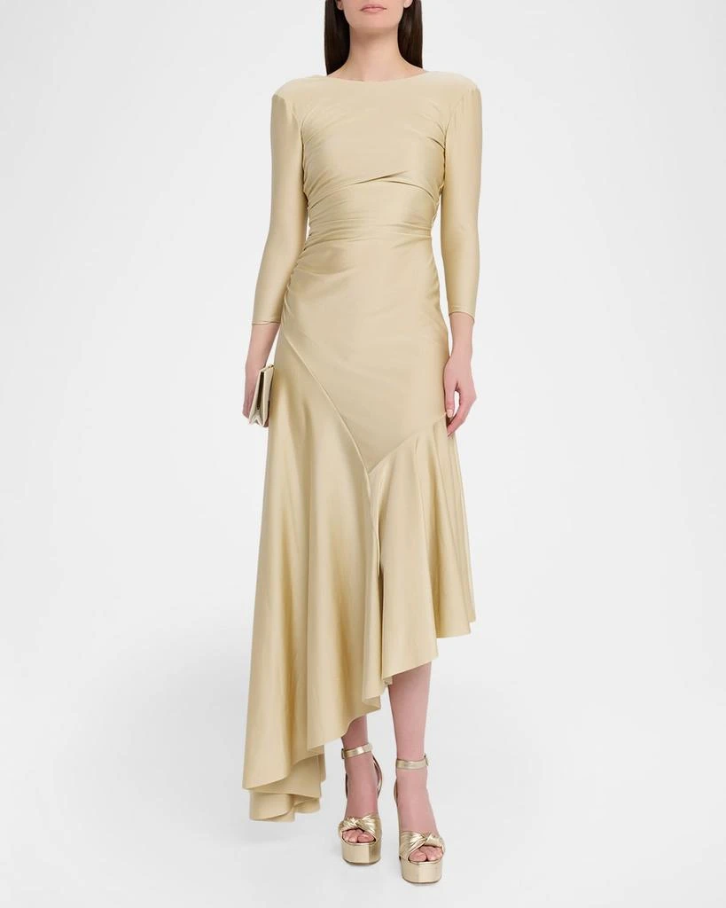 Chiara Boni Tanis High-Low Shimmer Midi Dress 2
