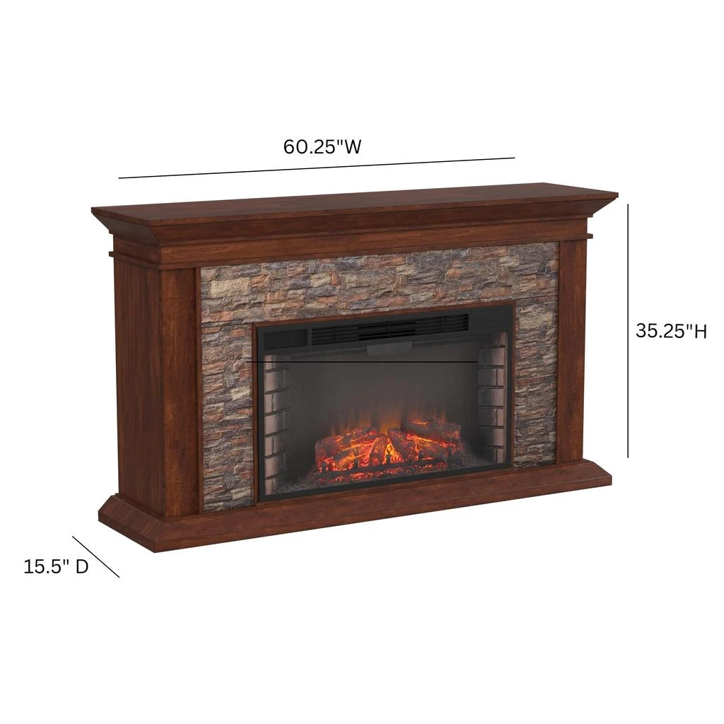 SEI Canyon Heights Faux Stone Electric Fireplace 3