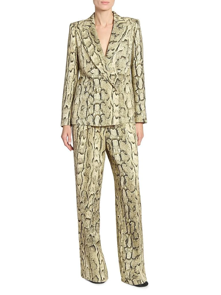 Dries Van Noten Snakeskin Print Double-Breasted Button-Front Jacket 2