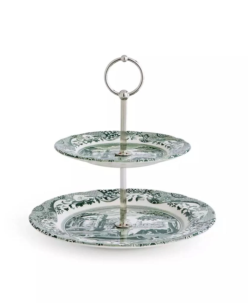 Spode Heritage Green Italian 2-Tier Cake Stand