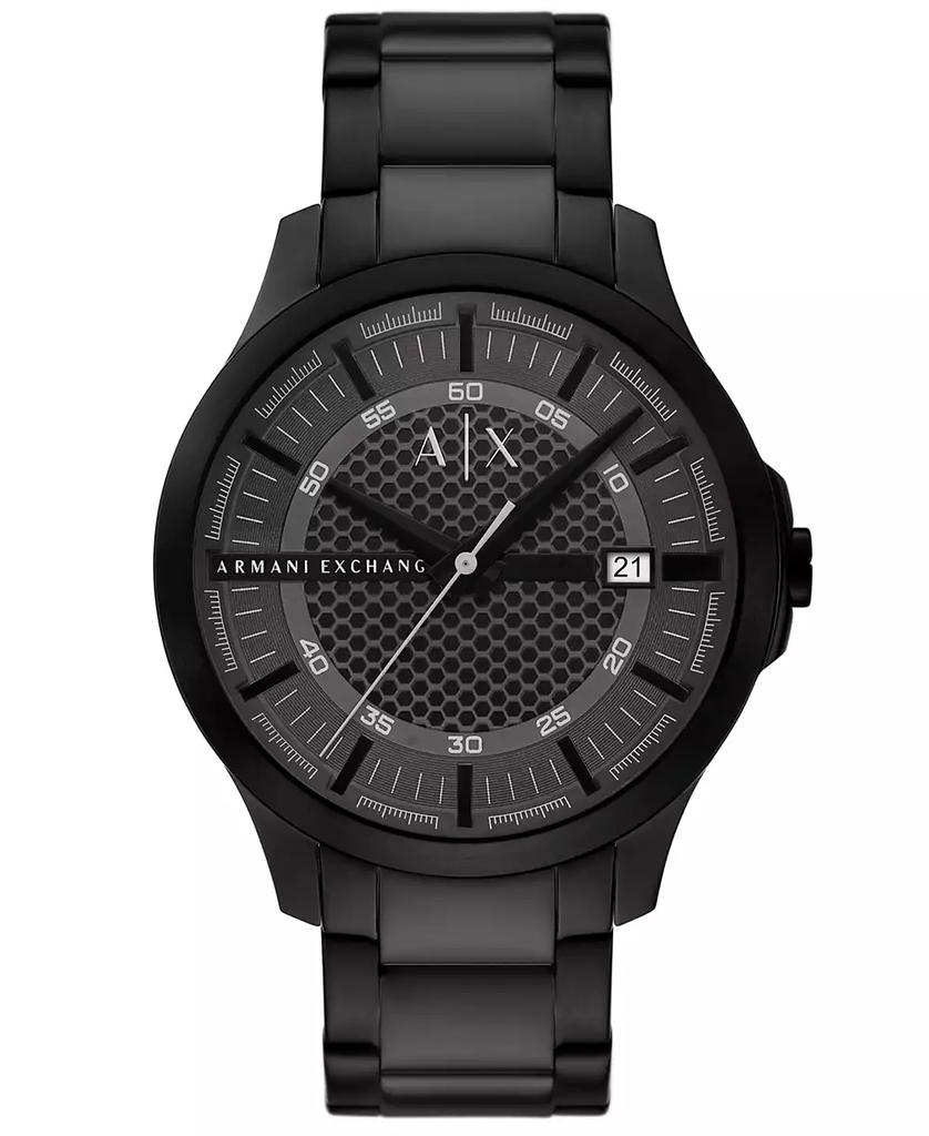 Armani Exchange Men's Quartz Three-Hand Date Black Stainless Steel Watch, 46mm