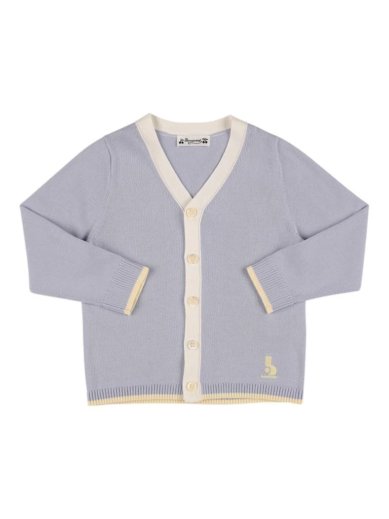 Bonpoint Embroidered Cotton Knit Cardigan 1