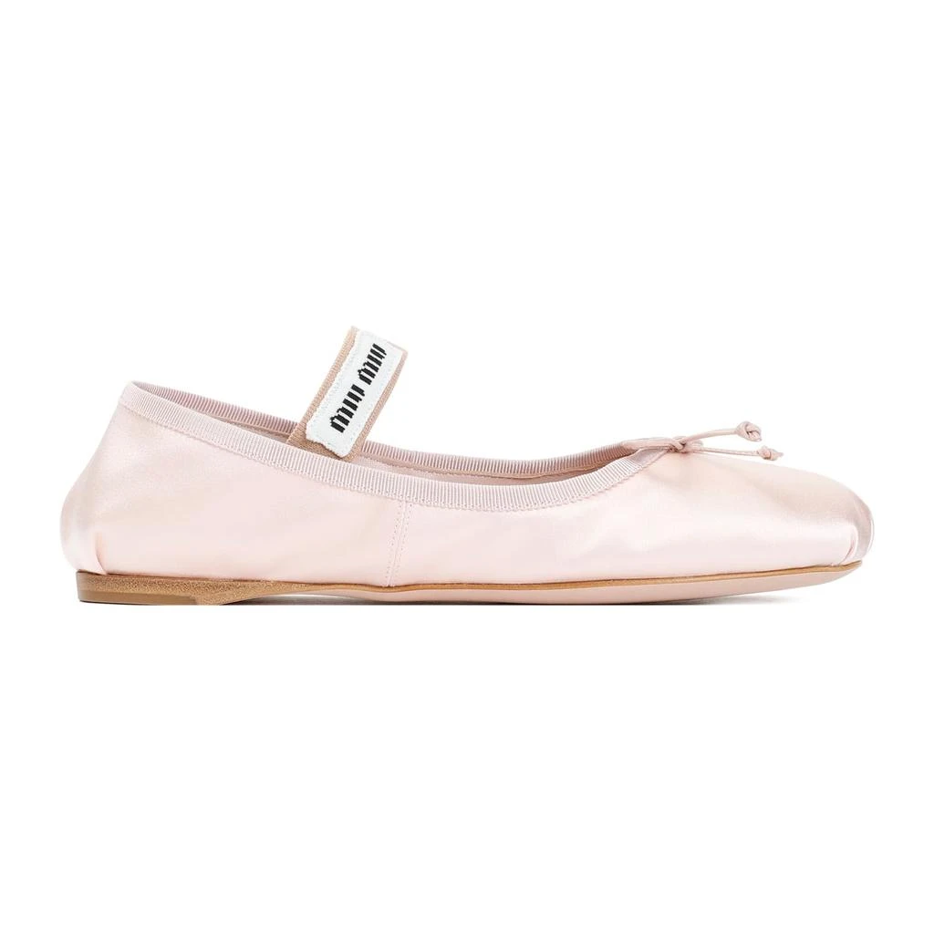 Miu Miu Light Pink Satin Ballerinas 2