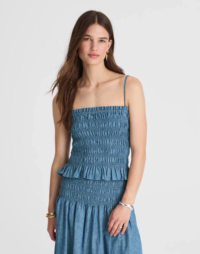 Madewell Denim Smocked Tank 2