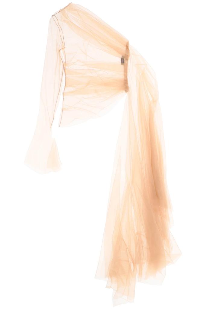 MUGLER one-shoulder tulle