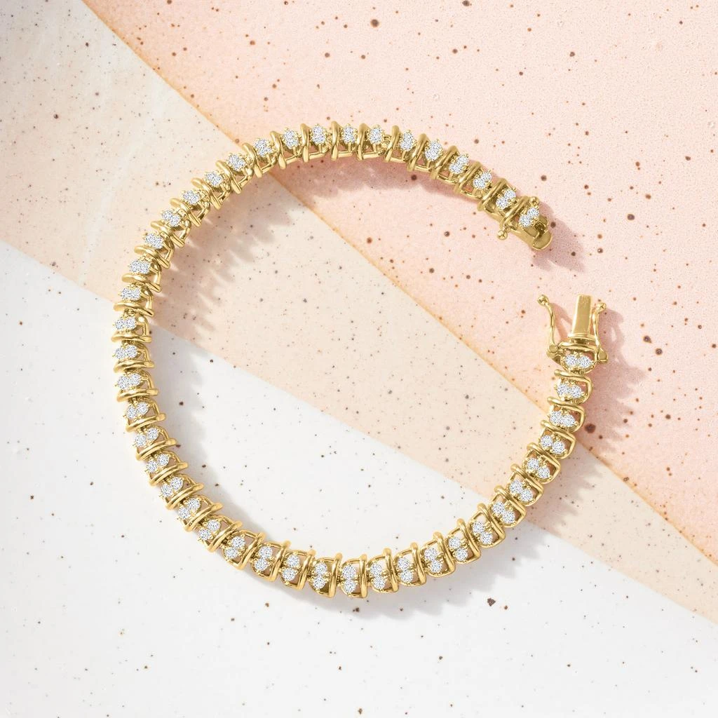 Ross-Simons Diamond Swirl-Link Tennis Bracelet in 18kt Gold Over Sterling 4