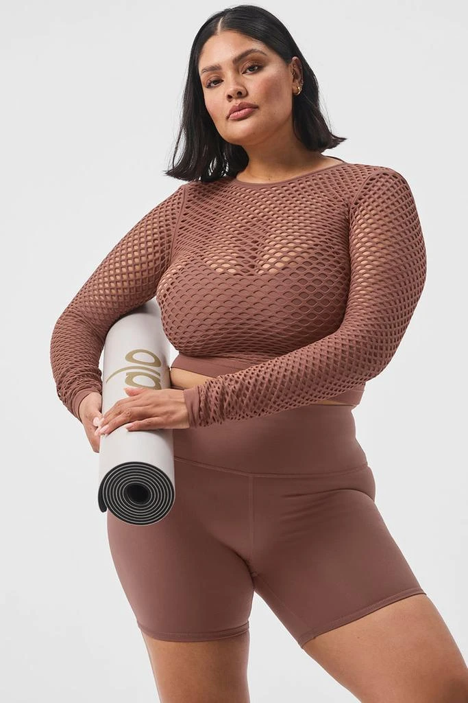 Alo 5" Airbrush High-Waist Biker Short - Chestnut 9