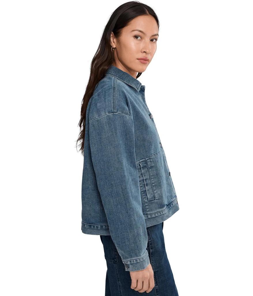 Eileen Fisher Petite Cotton Stretch Denim Classic Collar Jacket 3