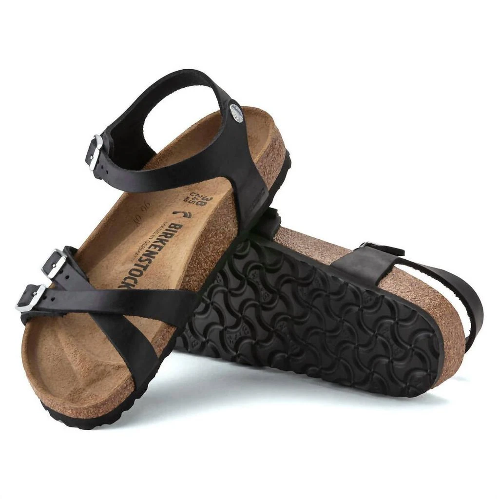Birkenstock Women's Kumba Oiled Leather Sandal - Medium/wide In Black 4