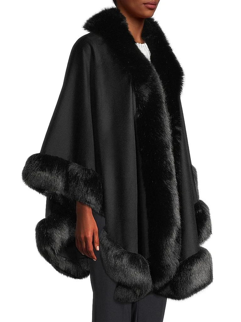 Sofia Cashmere Faux Fur & Cashmere U-Cape 4
